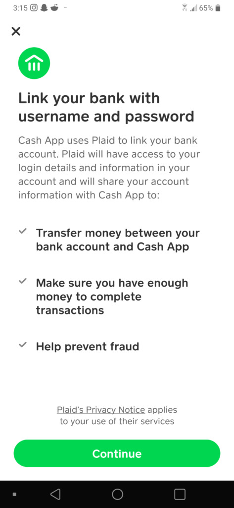 link Cash App on plaid