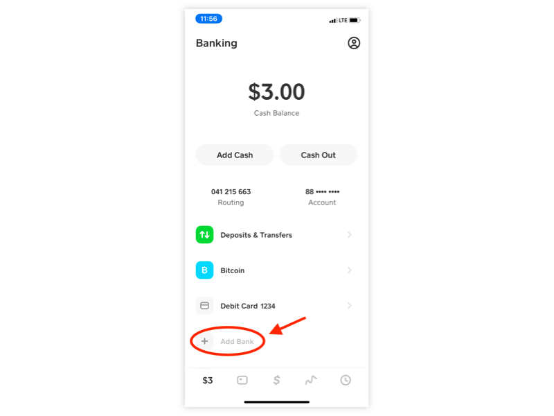 add bank account to cash app