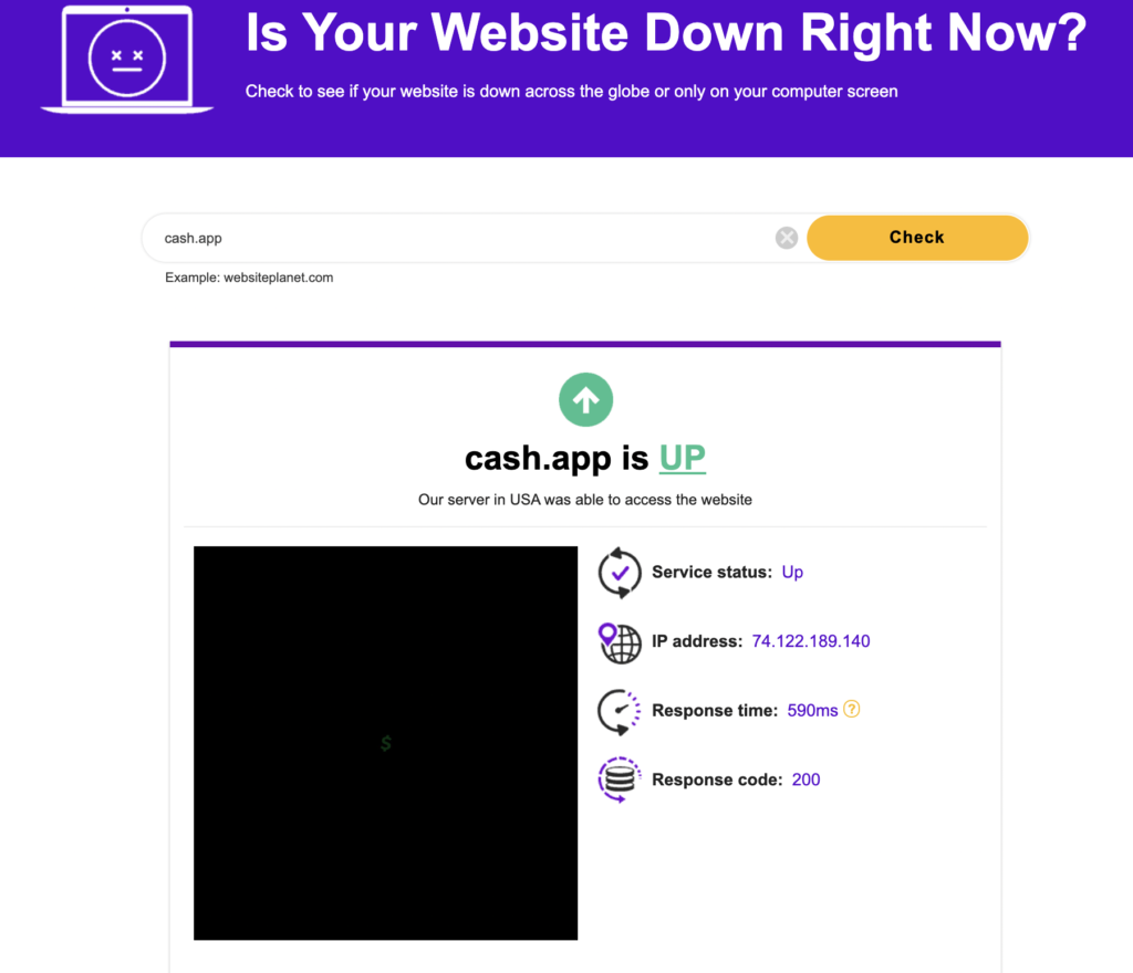 is cash app down right now