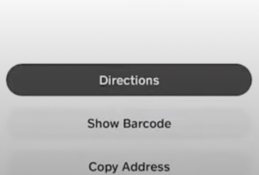 Tap "Show barcode" on the menu.