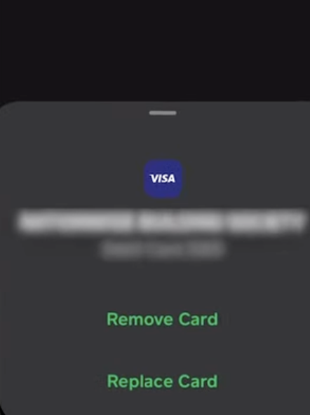 Select the "Remove Card" or " Replace Card"