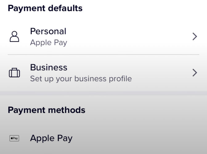 Select Payment Settings