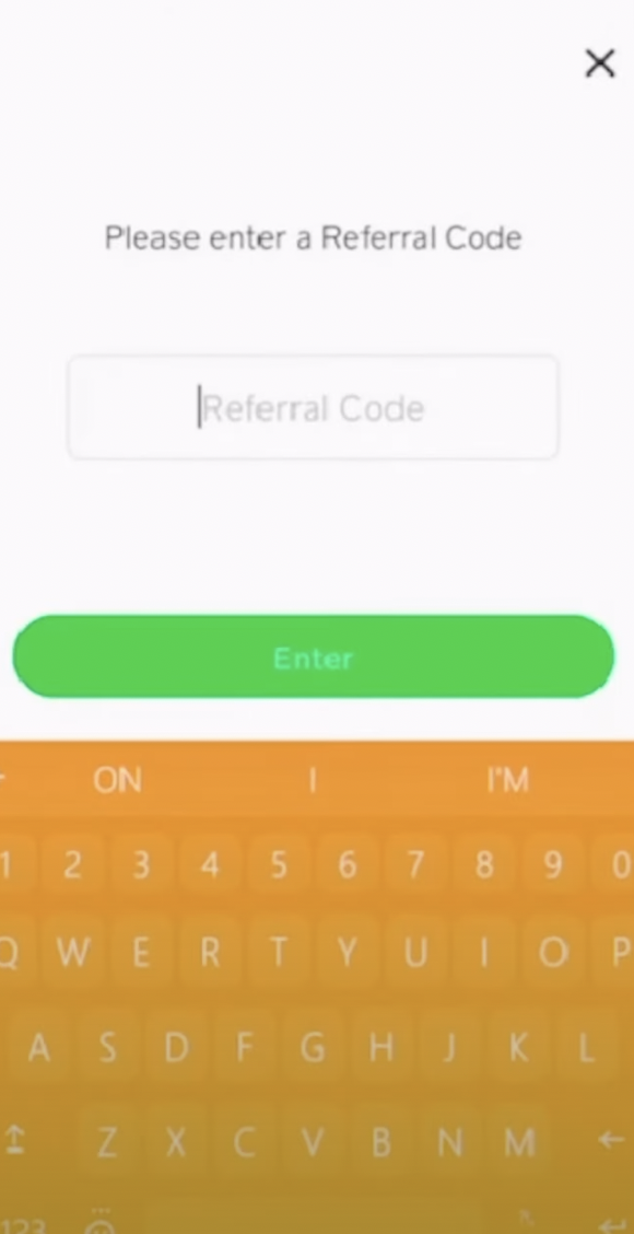 Enter the Referral Code