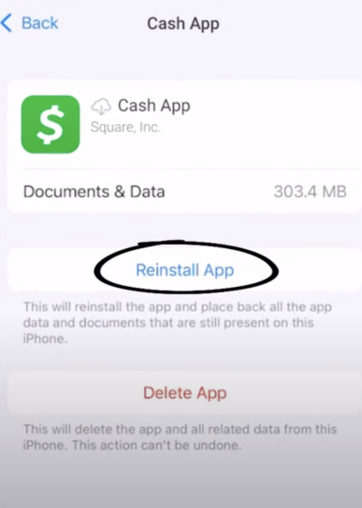 Uninstall & Reinstall Cash App