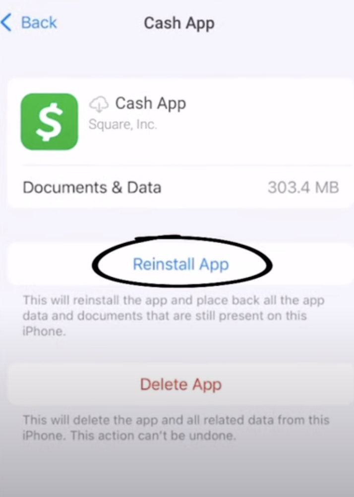 reinstall cash app