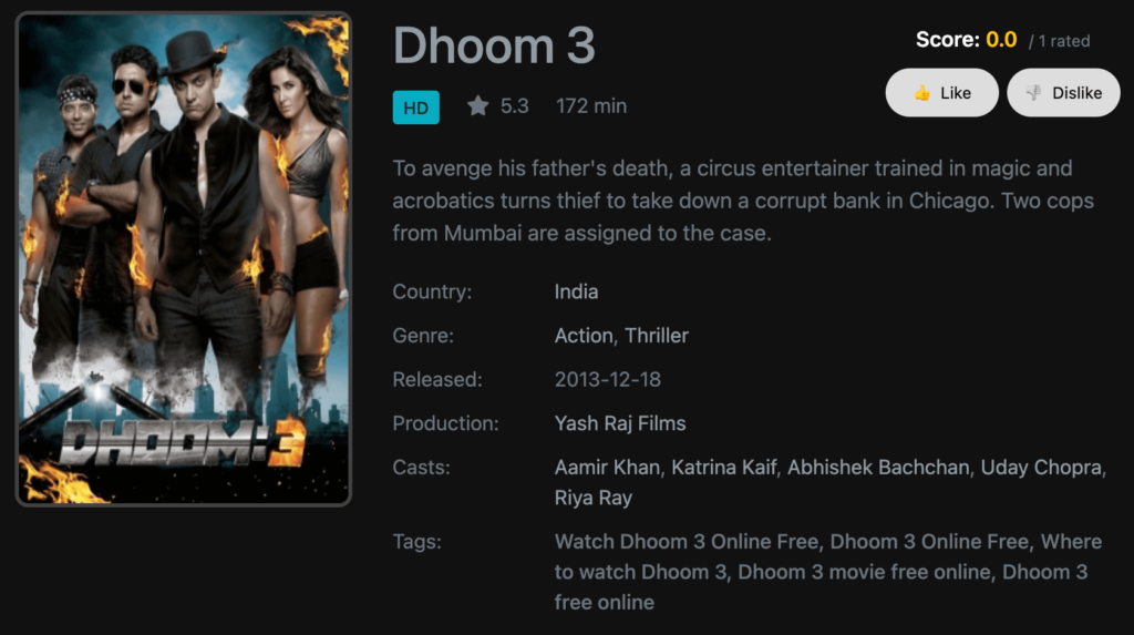 Dhoom 3 HD Full Movie Download 