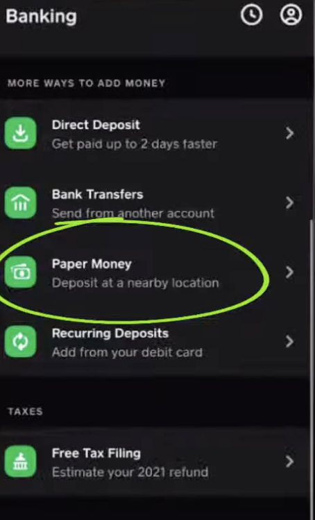 Select the Paper Money Option
