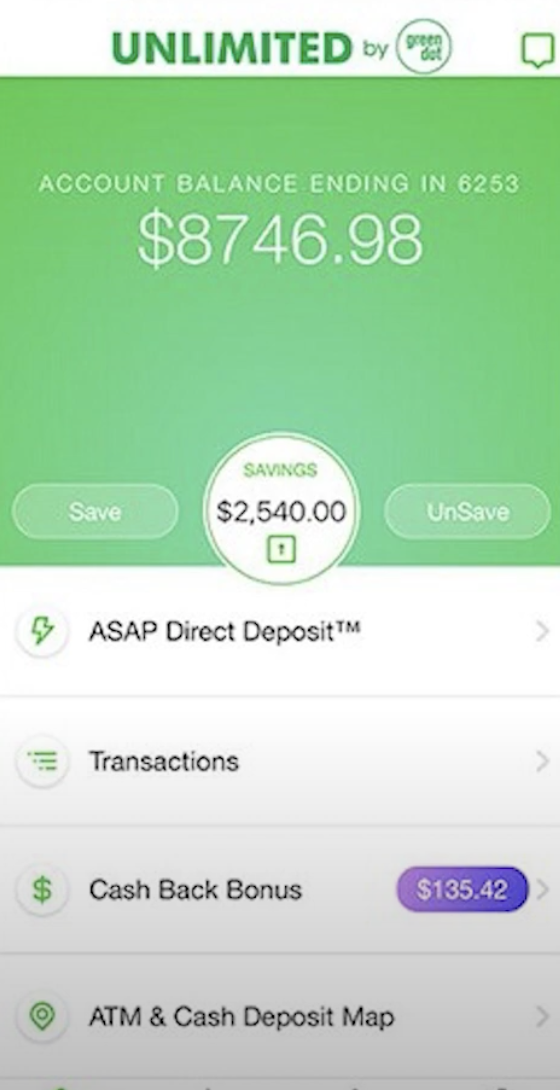 Open the Green Dot Bank App