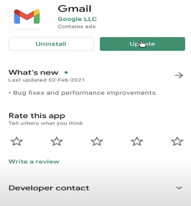 Update the Gmail App