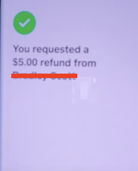 Cash App Refund Request will be sent