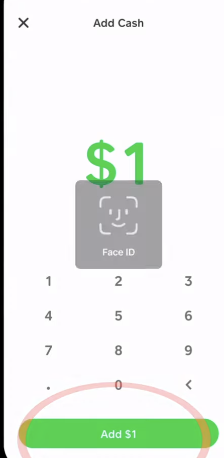 Confirm with With your Cash App PIN/ Face ID