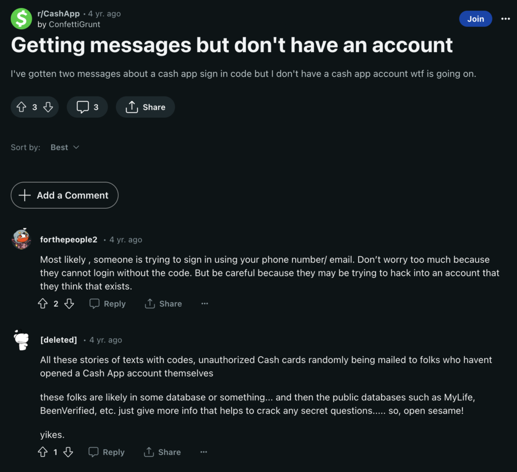 Getting messages but don't have an account